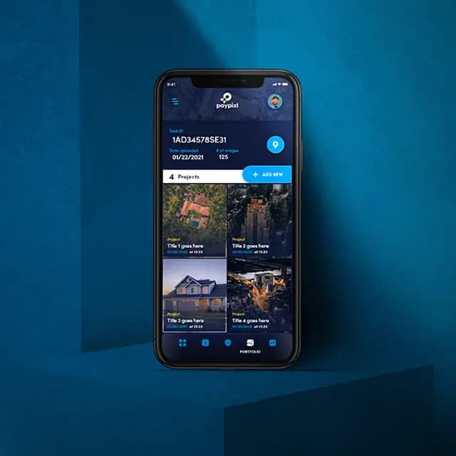 Portfolio projects mobile app view