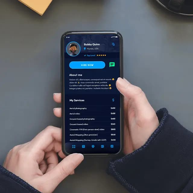 Pilot profile mobile app view